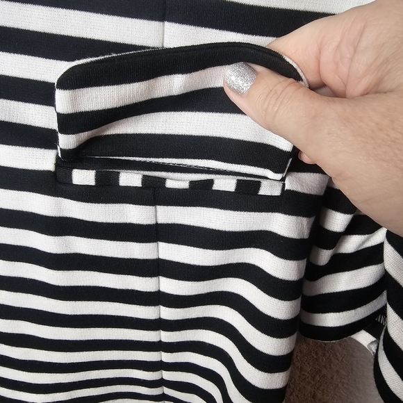 SOHO Apparel Jersey Knit Blazer Womens XL Striped 3/4 Sleeve Ladies Jacket - Picture 6 of 11